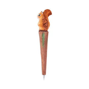 Čisto Ročno Lesa Carvinga Živali Pero Ustvarjalne Lesa Carvinga Veverica Kemični Svinčnik Zamenljivim vložkom Gel Peresa za Študente