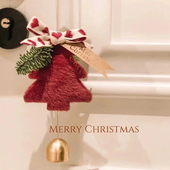 Božični Okraski Počutil Krpo Xmas Tree Lok Zvonovi Visi Obeski za Dom NewYear Stranka Vesel Božični Okraski Otroci Darilo