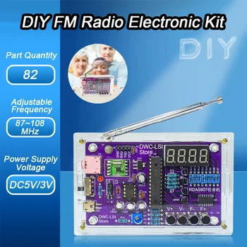 RDA5807S Radijskih sprejemnih Modul DIY FM Radio Elektronski Kit Nastavljiva Frekvenca 87-108 MHz Digitalni Prikaz Varjenje Praksi