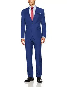 Mens Priložnostne Obleke Modre Poroko 2 Kos Obleke, Slim Fit Formalno Meri Multi-Barvni Jopičem Mens Barve(Suknjič+Hlače)