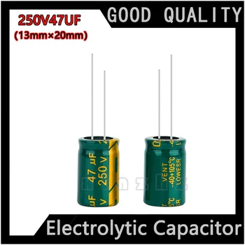 5pcs Elektrolitski Kondenzator 250V 47UF Novo Izvirno Visoke Frekvence Trajno Kondenzator Specifikacija 13X20MM