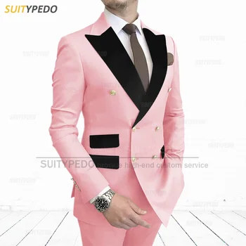 Formalno Moški Obleko Določa Modno Poslovanja Mens Jopiči za Delovanje Poroko Prilagojene Dosegla vrhunec River Suknjič Hlače 2 Kos Tuxedos
