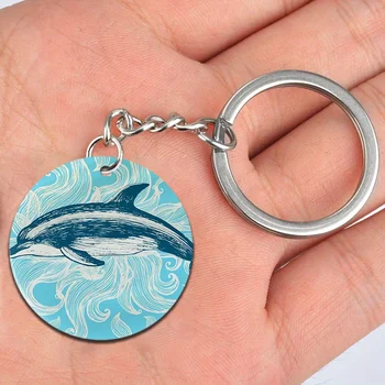 1-Kos Moda Dolphin Živalski Krog Keychain Božič, Rojstni Dan Spominski Nakit Keychain Darilo Dodatki