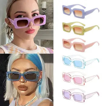 Retro Pravokotnik sončna Očala za Ženske, Moške Trendy Candy Barve sončna Očala Moda 90. letih Y2K sončna Očala Letnik Odtenki UV400 Očala
