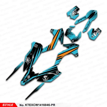 Poprodajnem Grafike Vinilne Nalepke Nalepke za KTM EXC XCW EXC-F XCF-W 125-500 2014 2015 2016, Slog, Št.KTEXCW1416046-PR