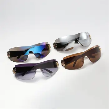 Metulj Dekor Rimless Ovijte Okoli Polarizirana sončna Očala za Ženske Trendy UV400 Športna sončna Očala Y2K Odtenek Za Vožnjo Ribolov