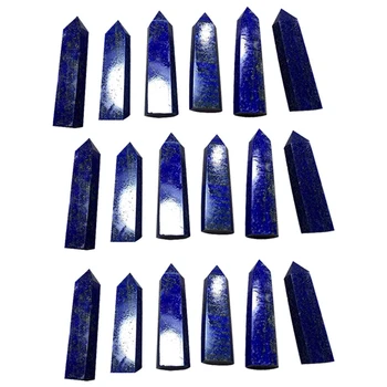 3X Lapis Lazuli Naravne Crystal Stolpec Lapis Lazuli Kristalno Stolpec Heksagonalna Stolpec Originalni Kamen Dekoracijo 5-6 cm