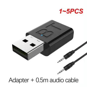 1~5PCS V 1 bluetooth, združljiva 5.0 Adapter Sprejemnik Zvoka USB Oddajnik Stereo z 3.5 mm AUX Kabel za Avto, TV Slušalke