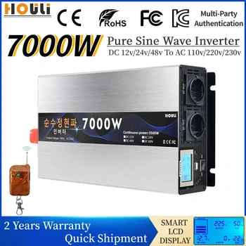 7000w 6000w 5000w Pure Sine Wave Power Inverter 12V/24V/48V, Da 220V Napetost 230V Pretvornik Sončne Avto Transformator Z USB Polnjenje