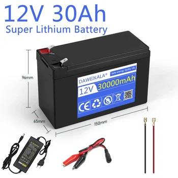 12V Baterija 30Ah 18650 litij-ionska baterija 30A škropilnica vgrajen visoko zmogljivimi BMS za električna vozila baterije 12,6 V 3A polnilnik