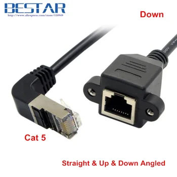 Naravnost Gor Dol Cat5 RJ45 8P8C FTP STP UTP Cat 5e Moški-Ženska Panel Mount LAN Ethernet Omrežja Kabelske 30 cm 60 cm 1m 1,5 m 2m 3m