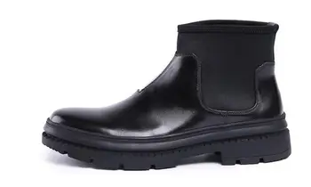 Visoko-top moški čevlji pravega usnja klasik črne moške ankleboots zimske moške čevlji konicami prstov Martin čevlji