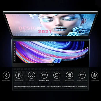VROČE PRODAJE, ZA ZenBook Pro Duo 15 OLED UX582 Laptop, 15.6 inch OLED UHD Touch Display, Intel Core i9-11900H, 32GB RAM, 1TB S