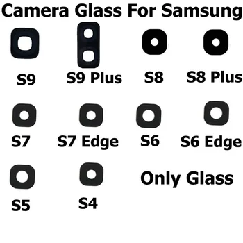 Originalni Samsung Galaxy S4 S5 S6 S7 S8 S9 Rob Plus, Zadnje Steklo Objektiv Fotoaparata Kamera Na Hrbtni Pokrov S Lepilo Nalepke Rezervni Deli