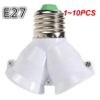 1~10PCS CoRui Navojem E27 LED Osnove Svetlobe Sijalka E27 Vtičnica za 2-E27 Splitter Adapter okova E27 vtičnica žarnice držalo