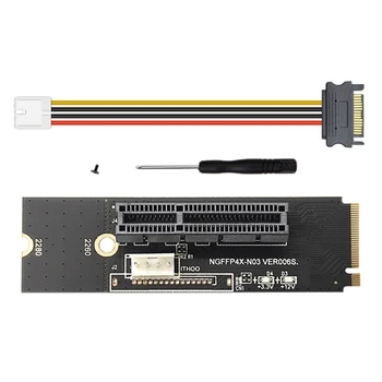 NOVO-NGFF M. 2 PCI-E 4X X1 Riser Card M2 NVME, Da Pcie X4 Z LED Indikator Napetosti Za GRAFIČNO procesno enoto BTC Rudarstvo