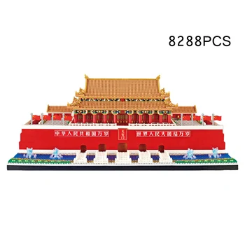 Svetovno Znane Zgodovinske Arhitekture TiananMen Mikro Diamond Blok Kitajskem Pekingu Tianan Moški Model Opeke Nanobrick Igrača Zbirka