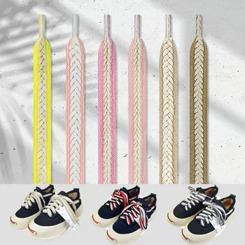Luksuzni Ravno Spleteno Vrv Shoelaces za Zavezat Twist Bombaž Vezavi Klasični Čevelj, Vezalke Marshmallow Teksturirane Vezalko za Ženske Moški
