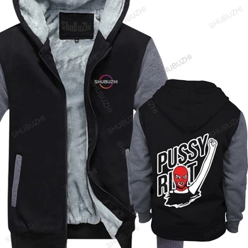 novo prispeli mens visoko kakovost hoodie pozimi debel pulover Punk Rock Zasedbe Pussy Riot bombaž hooded majica flis jakna