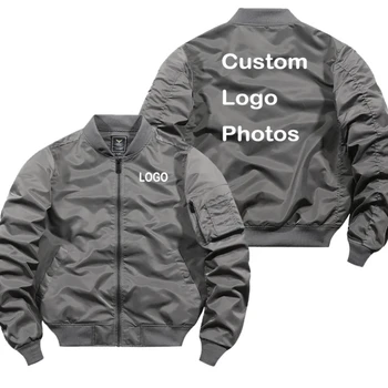 Po meri logo design bomber jakno za Moške DIY natisnjeni zadrga jakno Windproof debela izolacija suknjič Unisex suknjič Let jack