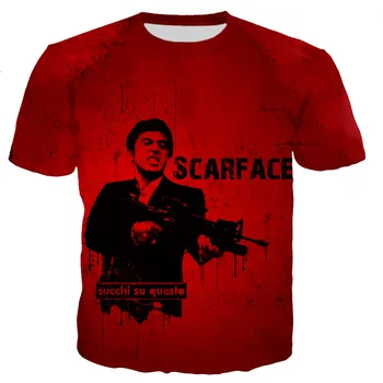 Nov Film, Scarface T-shirt Tony Montana 3D Tiskanih Ulične Moški Ženske Modni Priložnostne T-shirt Harajuku Prevelik Kul Vrhovi Tee