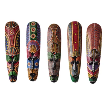 Lesene Maske Steni Visi Masivnega Lesa, Carvinga Naslikal Facebook Zid Dekor Bar Doma Okraski Afriške Totem Masko B Obrti