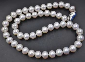 KRASEN zelo lesk 9-10 mm white pravi biserna ogrlica, ki s925 srebrno zaponko
