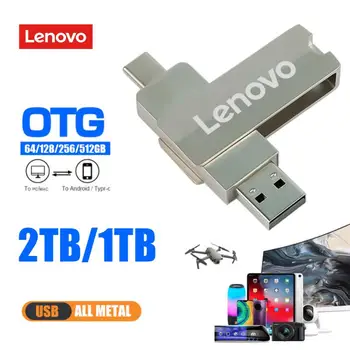 Lenovo 2TB/1TB 2 v 1 Pendrive OTG tip-c, USB 3.0, Pero Disk 512GB Pendrive Cle ključek USB za Visoke Hitrosti Darilo za Računalnik