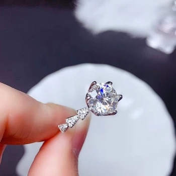 prasketanje moissanite gemstone obroč za ženske, nakit zaročni prstan za poroko 925 sterling srebrni prstan rojstni dan, Novo Leto darilo