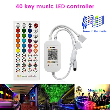 40 Tipko IR Daljinski upravljalnik RGB LED Trak Svetlobe, Glasbe Krmilnik DC5-24V Bluetooth-združljivo APLIKACIJO za Nadzor 5050 2835 RGB Trak