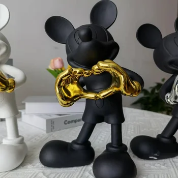 28/30 cm Disney Mickey Mouse Slika Otroci Igrače Smolo Model Srčkan Mickey Ljubezen Sedel Premično Lutka Doma Oprema Halloween Darilo