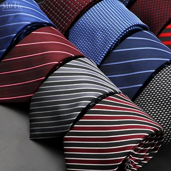 Klasična Kravato Za Moške Poslovne Barva Trak Kariran Pike 7cm Jacquardske Poročno Obleko Kravatni Vsakdanje Obrabe Cravat Dodatki Darilo