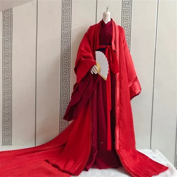 Prilagodite 1/6 Moški Starodavni Kitajski Haljo bo Ustrezala Tradicijo Rdečo Obleko Borilne veščine Anime Clothingfor 12 bjd Akcijska Figura Način