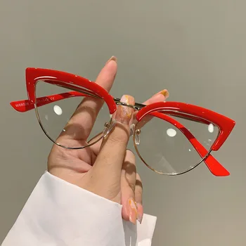 Vintage Anti Modra Svetloba Cat Eye Glasses Ženske Luksuzne Blagovne Znamke Oblikovalec Trend Kratkovidnost Recept Optičnih Slik Seksi Dame Očala