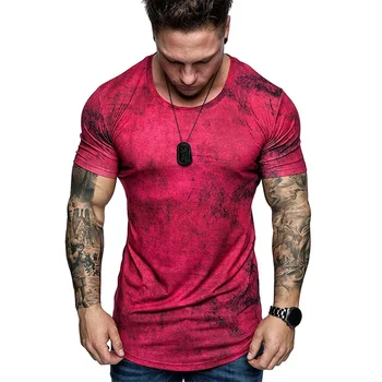 A2076 Novo Enobarvni 3D T-Shirt za Moške Priložnostne Vrh za Moške 3D T-Shirt Poletnih O-Neck Majica Velikosti Ulične