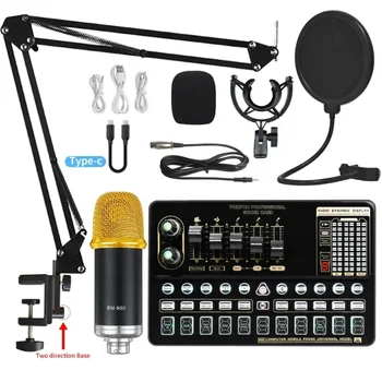 Računalnik, Mobilni Telefon v Živo Pare Audio Studio Vokal Snemanje Modni Studio Oprema za Snemanje Glasbe Mikrofon Kit V10XPRO