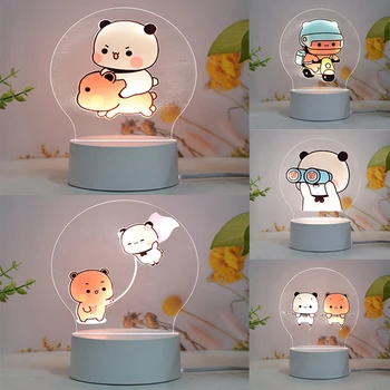 Bubu Dudu Led Nočna Lučka Srčkan Nosi Panda Številke Lučka USB Toplo Rumeno Luč Ustvarjalne Risanka Doma Dekorativno Božično Darilo
