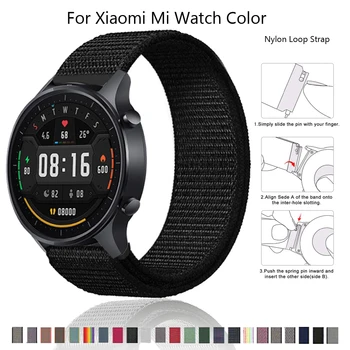 Najlon Zanke Traku za Xiaomi MI Gledati Color 2 Band Wristbelts Šport Zapestnica za TicWatch Pro 3 GPS GTX 2020 2021 S2 E2