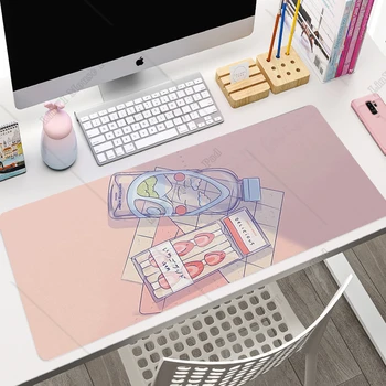 Velika Anime Roza Mousepad Igralec Srčkan Kawaii Gaming Mouse Pad XXL Gume Zaklepanje Edge Fashion Laptop Notebook Desk Preproge 40x90 CM