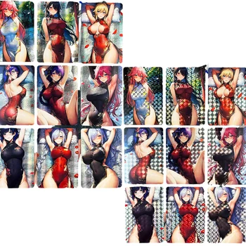 9Pcs/set Anime Genshin Vpliv Diy Flash Kartice Seksi Dekleta Cheongsam Serije Rumena Lisa Eula Acg Projekta Igri Zbirki Kartic Darila